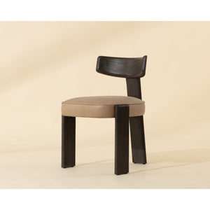 Horton Dining Chair - Dark Brown - Sahara Sand Leather