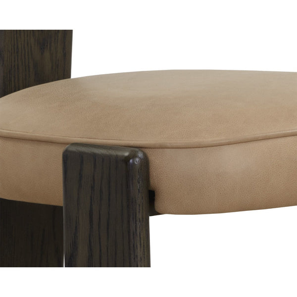 Horton Dining Chair - Dark Brown - Sahara Sand Leather