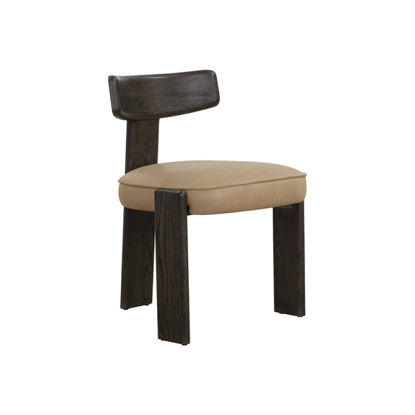 Horton Dining Chair - Dark Brown - Sahara Sand Leather
