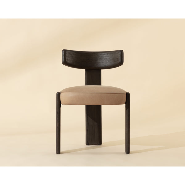Horton Dining Chair - Dark Brown - Sahara Sand Leather