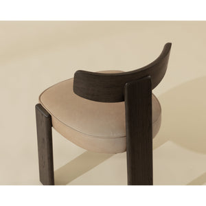 Horton Dining Chair - Dark Brown - Sahara Sand Leather