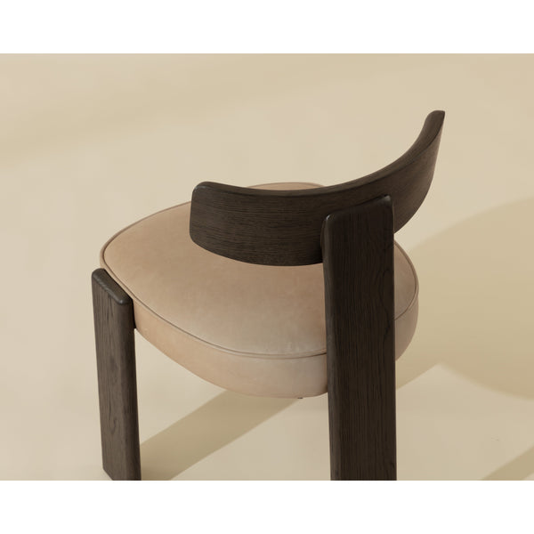 Horton Dining Chair - Dark Brown - Sahara Sand Leather