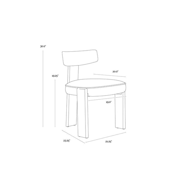 Horton Dining Chair - Dark Brown - Sahara Sand Leather