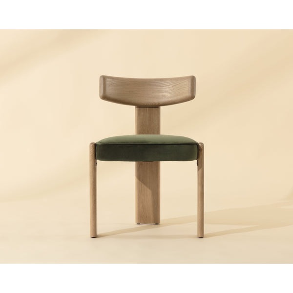 Horton Dining Chair - Rustic Oak - Forest Green