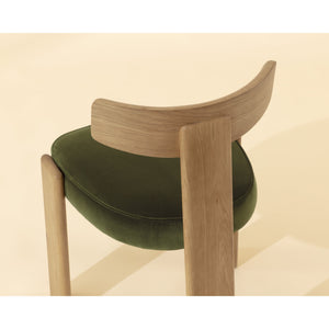 Horton Dining Chair - Rustic Oak - Forest Green