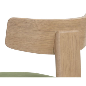 Horton Dining Chair - Rustic Oak - Forest Green