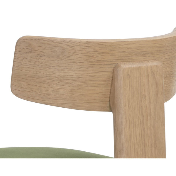 Horton Dining Chair - Rustic Oak - Forest Green