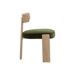 Horton Dining Chair - Rustic Oak - Forest Green