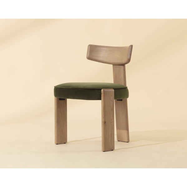 Horton Dining Chair - Rustic Oak - Forest Green