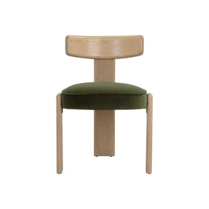 Horton Dining Chair - Rustic Oak - Forest Green