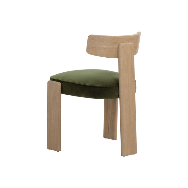 Horton Dining Chair - Rustic Oak - Forest Green