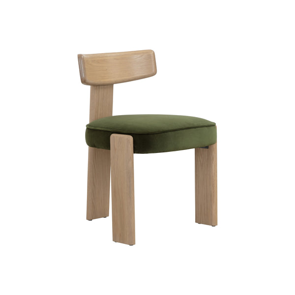 Horton Dining Chair - Rustic Oak - Forest Green
