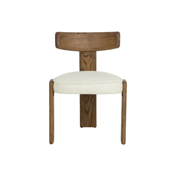 Horton Dining Chair - Warm Brown - Geralt Linen