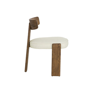 Horton Dining Chair - Warm Brown - Geralt Linen