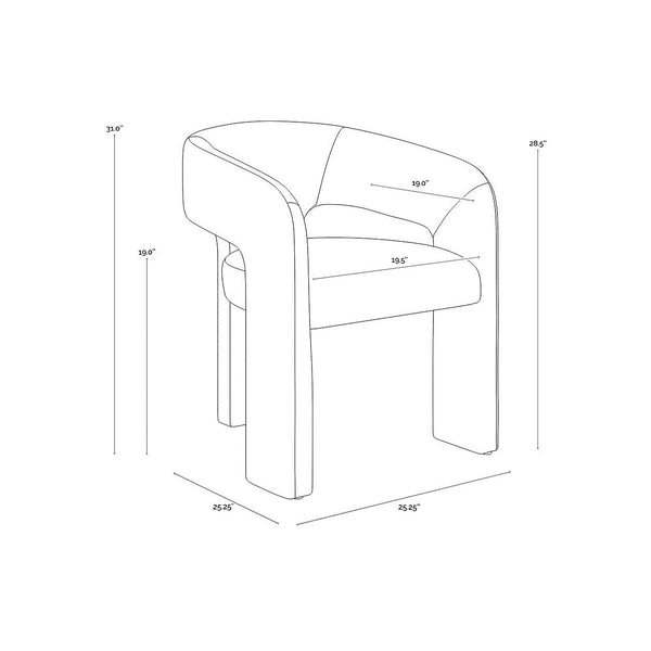 Isidore Dining Armchair - Abbington Black