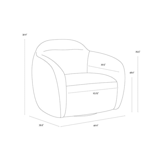 Ismo Swivel Lounge Chair - Hailey Moon