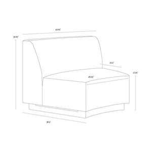 Jaclyn Modular Armless Chair - Egypt Light Grey / Danny Medium Grey