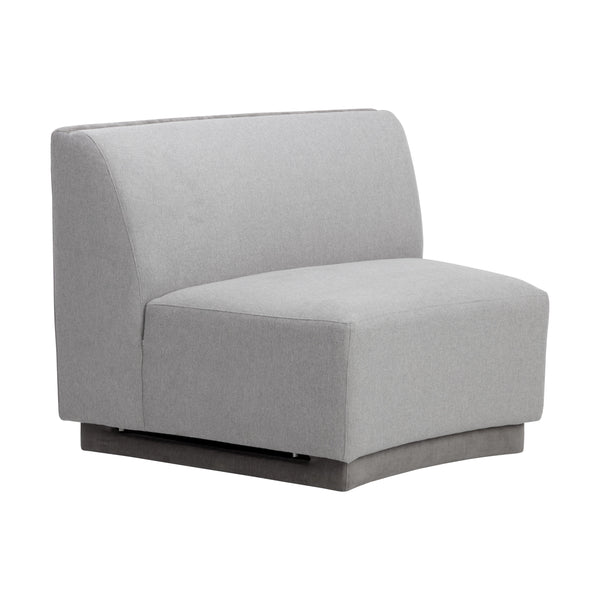Jaclyn Modular Armless Chair - Egypt Light Grey / Danny Medium Grey