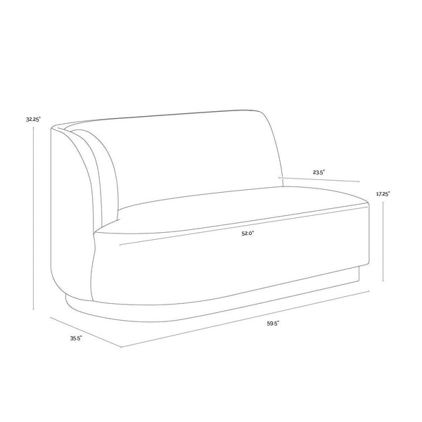 Jaclyn Modular Left Armchair - Egypt Light Grey / Danny Medium Grey