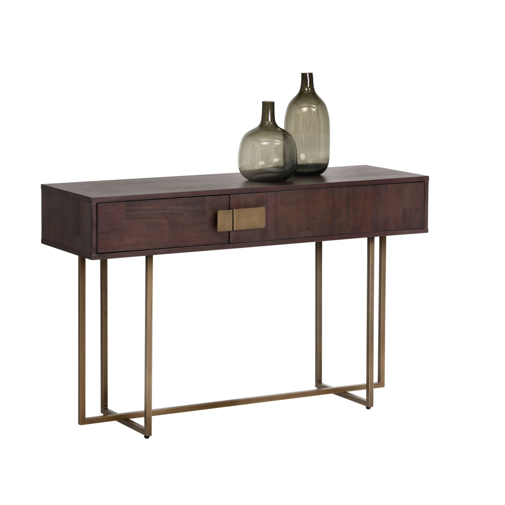 Jade Console Table - Antique Brass - Dark Mango
