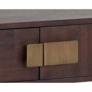 Jade Console Table - Antique Brass - Dark Mango