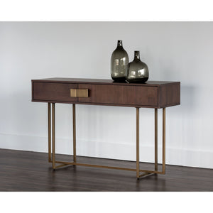 Jade Console Table - Antique Brass - Dark Mango