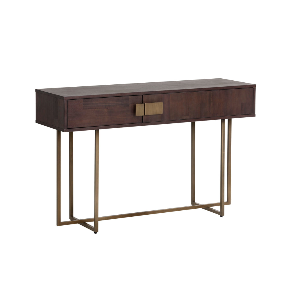 Jade Console Table - Antique Brass - Dark Mango