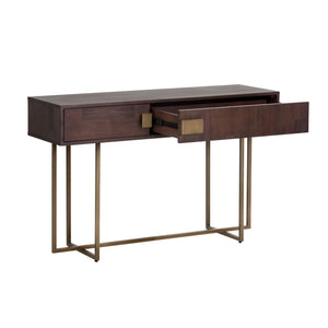 Jade Console Table - Antique Brass - Dark Mango