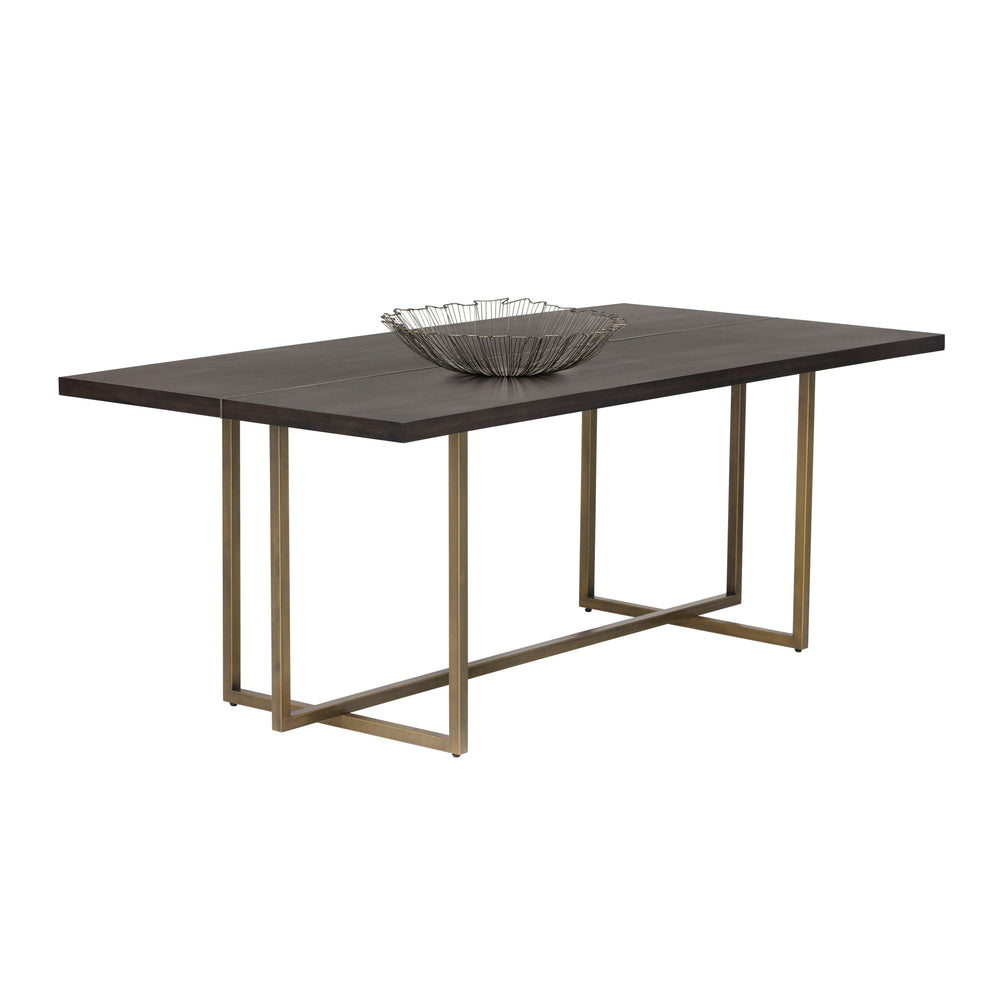 Jade Dining Table - Antique Brass - Dark Mango - 79"