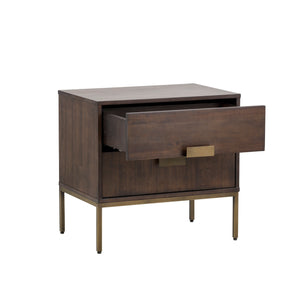 Jade Nightstand - Antique Brass - Dark Mango