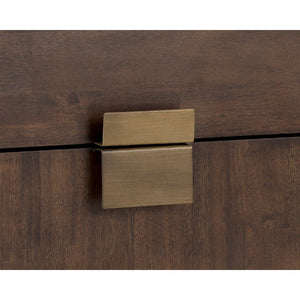 Jade Nightstand - Antique Brass - Dark Mango