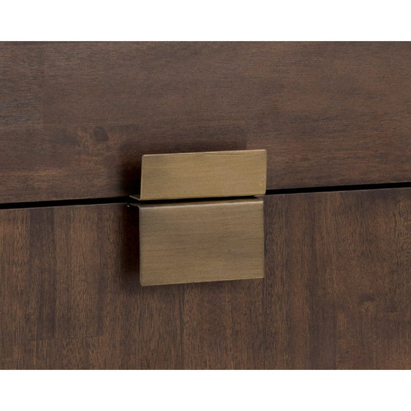 Jade Nightstand - Antique Brass - Dark Mango