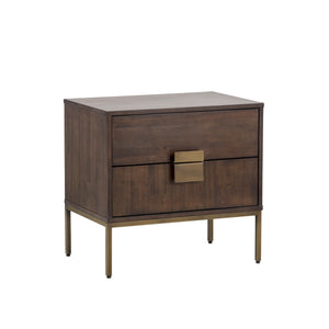 Jade Nightstand - Antique Brass - Dark Mango