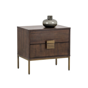 Jade Nightstand - Antique Brass - Dark Mango