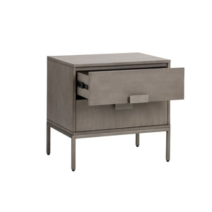 Jade Nightstand - Antique Silver - Ash Grey