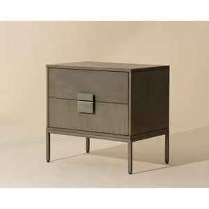 Jade Nightstand - Antique Silver - Ash Grey