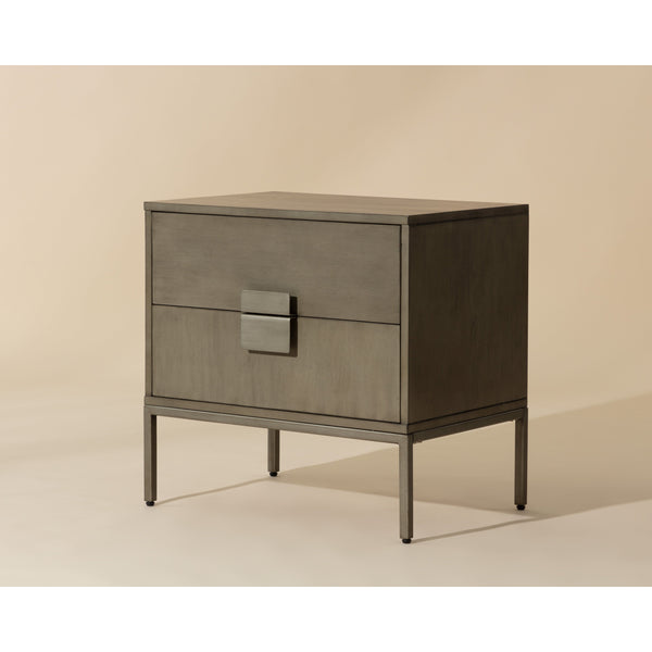 Jade Nightstand - Antique Silver - Ash Grey