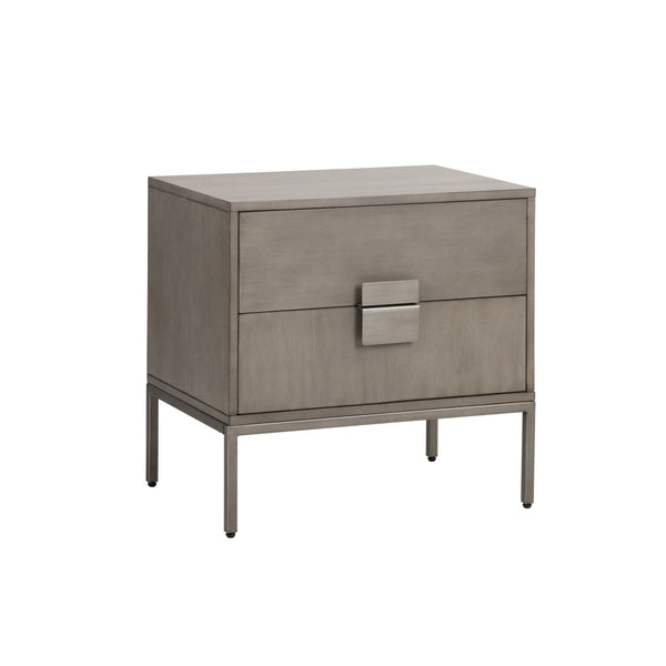 Jade Nightstand - Antique Silver - Ash Grey