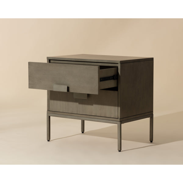 Jade Nightstand - Antique Silver - Ash Grey