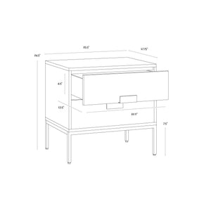 Jade Nightstand - Antique Silver - Ash Grey