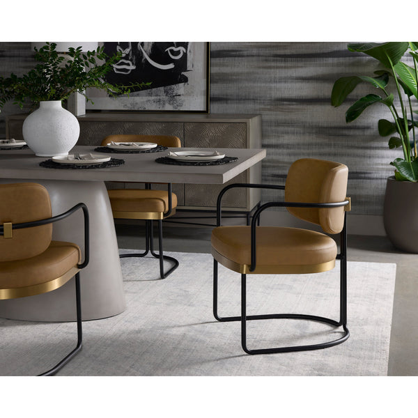 Jalen Dining Armchair - Milliken Cognac