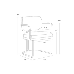 Jalen Dining Armchair - Milliken Cognac