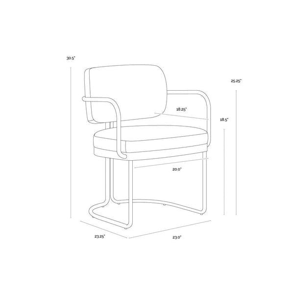 Jalen Dining Armchair - Milliken Cognac