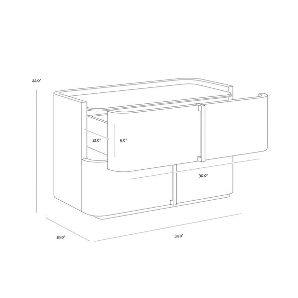Jamille Nightstand Large - Cognac