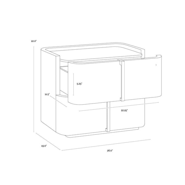 Jamille Nightstand Small - Cream