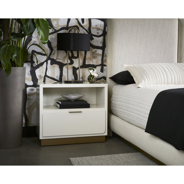 Jenkins Nightstand High Gloss Cream