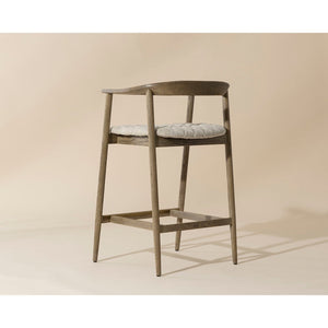 Jeremy Counter Stool - Weathered Oak - Dove Cream