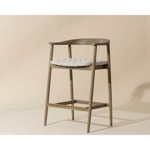 Jeremy Counter Stool - Weathered Oak - Dove Cream