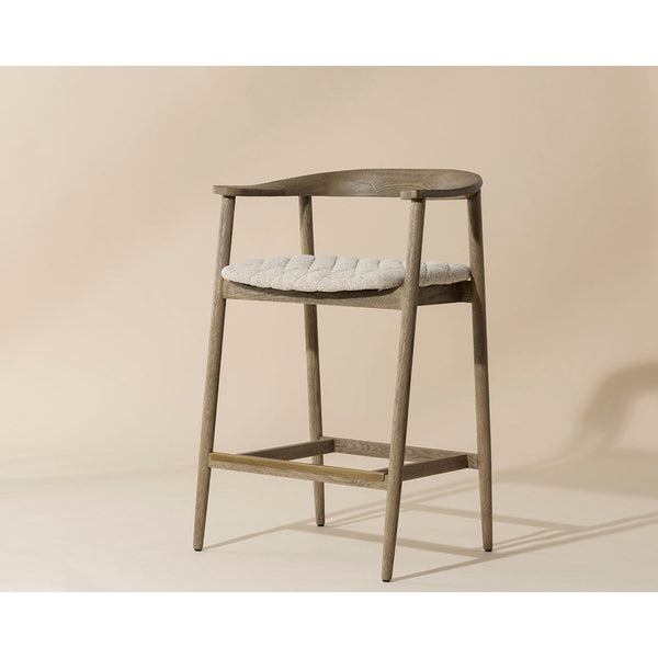 Jeremy Counter Stool - Weathered Oak - Dove Cream