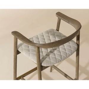 Jeremy Counter Stool - Weathered Oak - Dove Cream